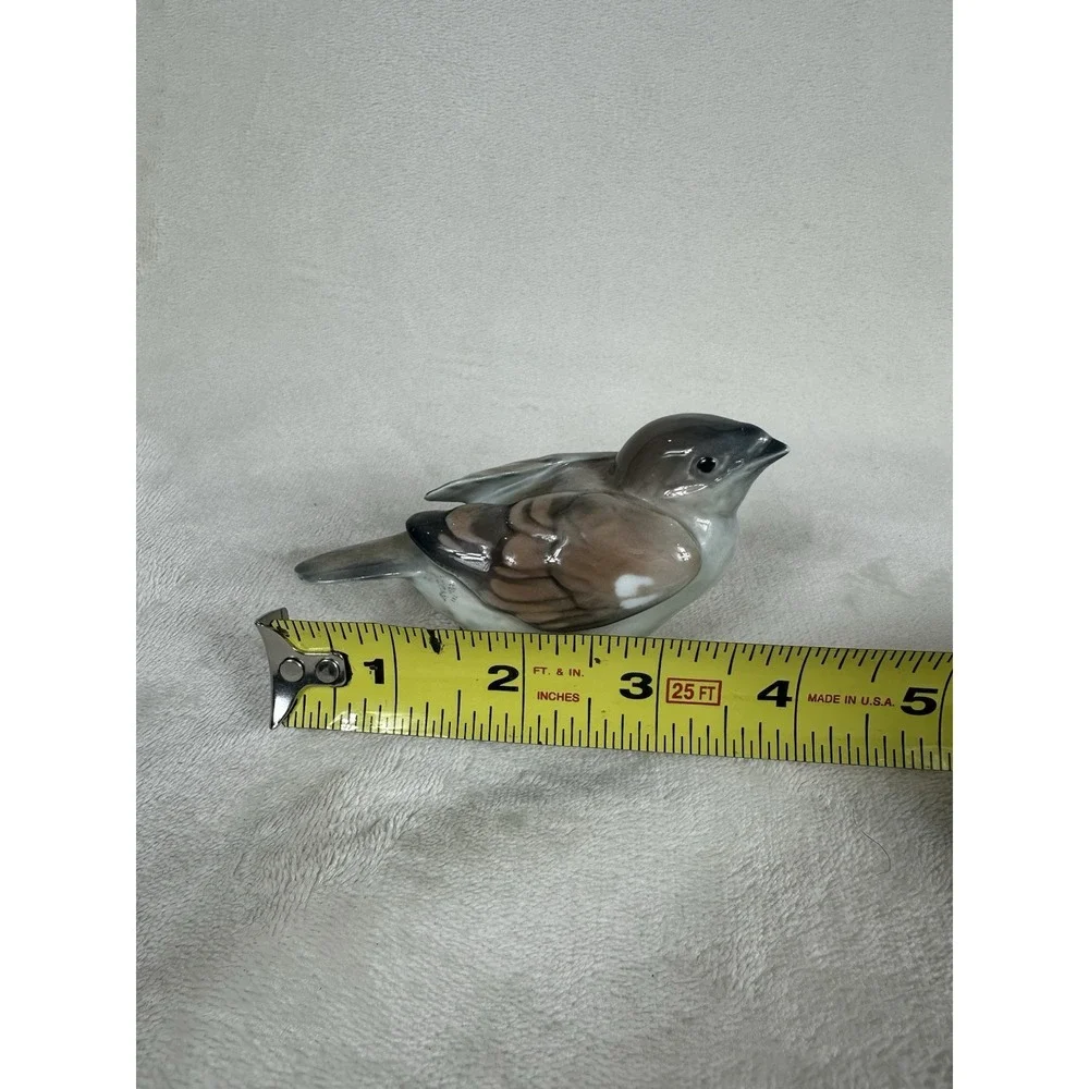 Vintage Rörstrand Sweden Porcelain Sparrow Bird Figurine, W. Lindström, RARE